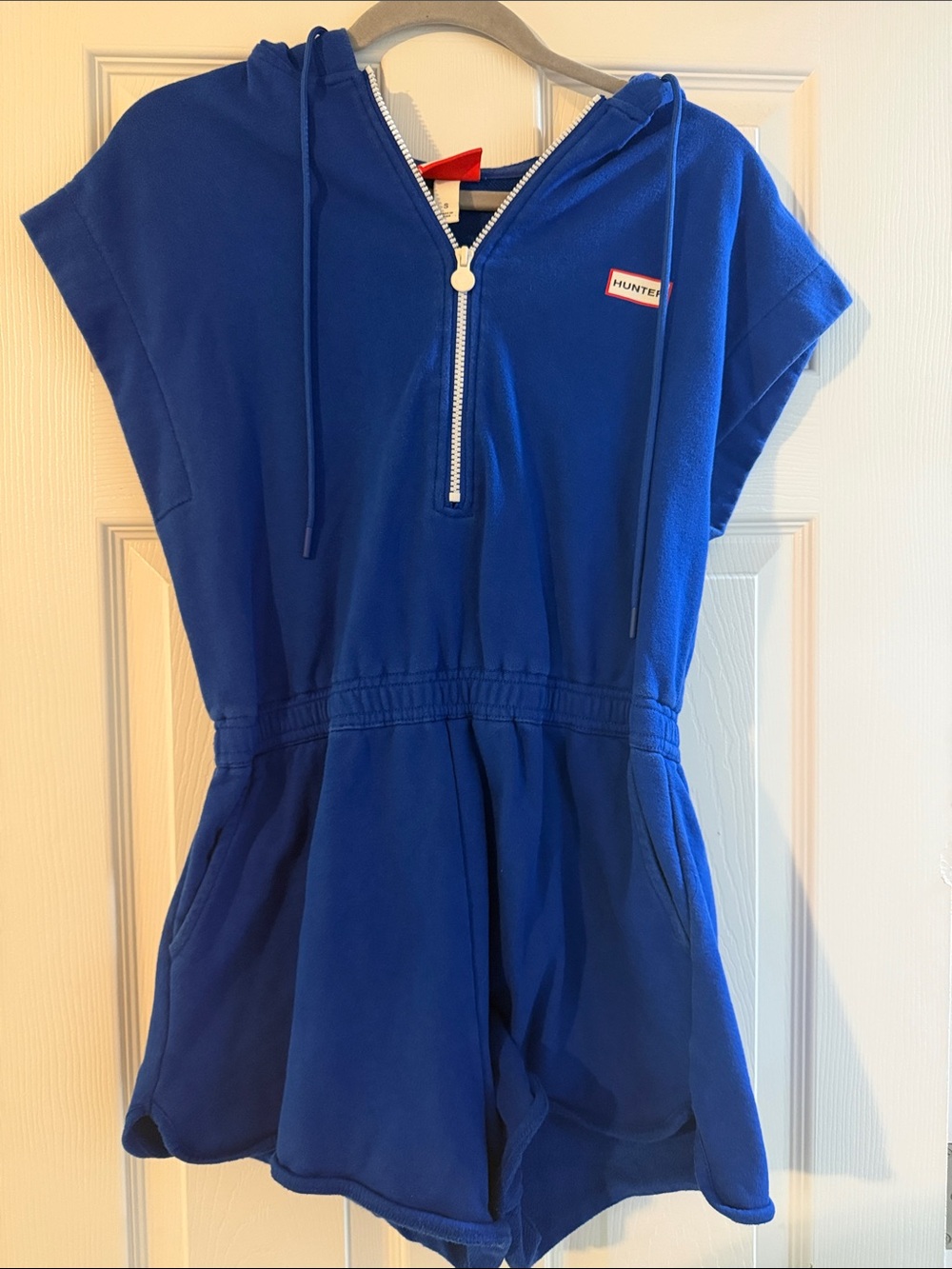 Hunter Cobalt Blue Hooded Short Romper